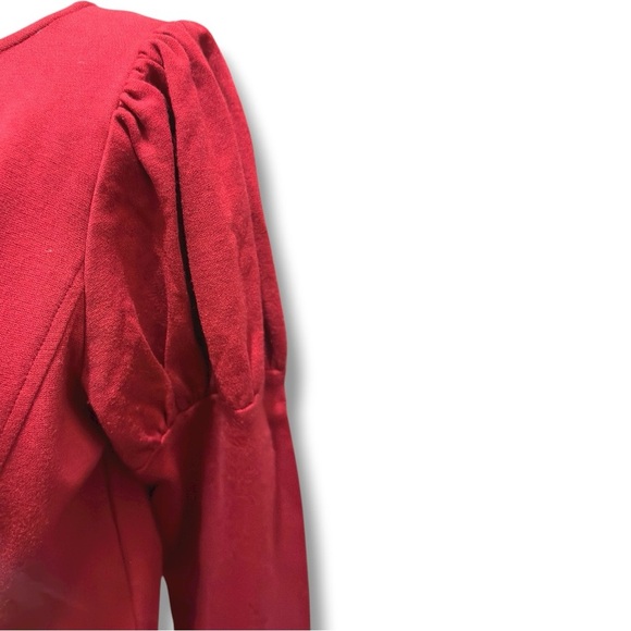 335 Laundry by Design | EUC Wine Scoop Neck Puff Soft Long Sleeve Dress (Size 4) - Picture 5 of 14